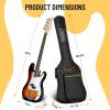 imageCAHAYA Electric Guitar Bag Gig Bag 6mm Padding Backpack Padded Soft Guitar Case Black CY0226Bass Bag