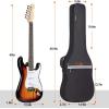 imageCAHAYA Electric Guitar Bag Gig Bag 6mm Padding Padded Backpack with Reflective Bands Soft Guitar Case Black CY0225