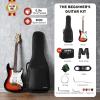 imageCAHAYA Electric Guitar Kit 39in  Full Size Electric Guitar Kit for Beginner Starter Poplar Solid Body with 10W Amplifier Gig Bag Strap Tuner Cable String Picks
