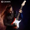 imageCAHAYA Electric Guitar Kit 39in  Full Size Electric Guitar Kit for Beginner Starter Poplar Solid Body with 10W Amplifier Gig Bag Strap Tuner Cable String Picks