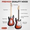 imageCAHAYA Electric Guitar Kit 39in  Full Size Electric Guitar Kit for Beginner Starter Poplar Solid Body with 10W Amplifier Gig Bag Strap Tuner Cable String Picks
