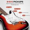 imageCAHAYA Electric Guitar Kit 39in  Full Size Electric Guitar Kit for Beginner Starter Poplar Solid Body with 10W Amplifier Gig Bag Strap Tuner Cable String Picks