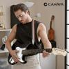 imageCAHAYA Electric Guitar for Beginner 39 Solid Body Electric Guitars with SSS Pickups Beginner Guitar Kit with Gig Bag Audio Cable CST90 Matte Finish Black
