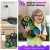imageCAHAYA Electronic Drum Pad Set Foldable 9Pad Practice Electronic Drum Pad Set with Integrated Speaker Foot Pedals and Drumsticks Ideal Gift