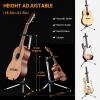 imageCAHAYA Floor Guitar Stand for Acoustic ampamp Electric Guitars ampamp Bass  Adjustable Height Folding Lightweight Travel Instrument Holder