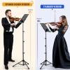 imageCAHAYA Foldable Sheet Music Stand with Trifold Panel Portable Music Stand with Carrying Bag Matte Frosted Metal Material Sturdy Height Adjustable CY0317Tall Max 67