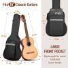 imageCAHAYA Guitar Bag 39 Inch Guitar Gig Bag Soft Case 024 Inch Thick Padding Classical Guitar Backpack with Large Pocket Reflective Bands CY0288