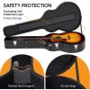 imageCAHAYA Guitar Cases Hard Shell for Acoustic Guitars 42 Inch Acoustic Guitar Hard Shell Case with Key Antishock Waterproof Travel Guitar Bag for Air Consignment CY024142inch