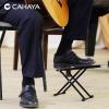 imageCAHAYA Guitar Foot Rest Stool  6 Position Height Adjustable Footstool with NonSlip Rubber Pad for Classical Acoustic Electric Bass Guitar Player BlackTriangle Pattern