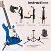 imageCAHAYA Guitar Stand Acoustic Floor Folding Guitar Holder Stand Tripod Metal Universal for Acoustic Classical Electric Guitars Bass Ukulele Violin Banjo Mandolin CY0242