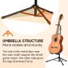 imageCAHAYA Guitar Stand Floor  Folding Universal Guitar Holder for Acoustic Electric Guitars Bass Guitar Adjust Height from 307 to 37 In Folding Tripod Guitar Stands with Neck HolderBlack Tube