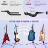 imageCAHAYA Guitar Stand Floor  Folding Universal Guitar Holder for Acoustic Electric Guitars Bass Guitar Adjust Height from 307 to 37 In Folding Tripod Guitar Stands with Neck HolderPurple Tube