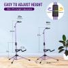 imageCAHAYA Guitar Stand Floor  Folding Universal Guitar Holder for Acoustic Electric Guitars Bass Guitar Adjust Height from 307 to 37 In Folding Tripod Guitar Stands with Neck HolderPurple Tube