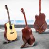 imageCAHAYA Guitar Stand Floor Wooden  Portable Universal Guitar Holder Xframe Instrument Holder Thickened Plywood with PU Cover for Acoustic Electric Bass Classical GuitarsLight Brown