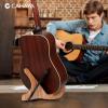 imageCAHAYA Guitar Stand Floor Wooden  Portable Universal Guitar Holder Xframe Instrument Holder Thickened Plywood with PU Cover for Acoustic Electric Bass Classical GuitarsYellow