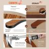 imageCAHAYA Guitar Stand Floor Wooden  Portable Universal Guitar Holder Xframe Instrument Holder Thickened Plywood with PU Cover for Acoustic Electric Bass Classical GuitarsYellow