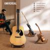 imageCAHAYA Guitar Stand Floor Wooden  Portable Universal Guitar Holder Xframe Instrument Holder Thickened Plywood with PU Cover for Acoustic Electric Bass Classical GuitarsYellow