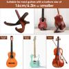 imageCAHAYA Guitar Stand Floor Wooden  Portable Universal Guitar Holder Xframe Instrument Holder Thickened Plywood with PU Cover for Acoustic Electric Bass Classical GuitarsLight Brown
