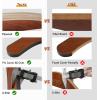 imageCAHAYA Guitar Stand Floor Wooden  Portable Universal Guitar Holder Xframe Instrument Holder Thickened Plywood with PU Cover for Acoustic Electric Bass Classical GuitarsDark Brown