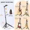 imageCAHAYA Guitar Stand Universal with Neck Holder Folding Tripod Floor Iron Stand for Acoustic Electric Classical Bass Guitars CY0265