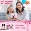 imageCAHAYA Karaoke Machine for Kids Gifts Mini Bluetooth Machine with 2 Wireless Microphones Portable Karaoke Speaker with LED Lights for Kids 3 4 5 6 7 8 9 10 11 12 Years Old Singing Pink CY003691