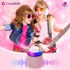 imageCAHAYA Karaoke Machine for Kids Gifts Mini Bluetooth Machine with 2 Wireless Microphones Portable Karaoke Speaker with LED Lights for Kids 3 4 5 6 7 8 9 10 11 12 Years Old Singing Pink CY003691
