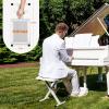 imageCAHAYA Keyboard Bench XStyle 35in Thick Padded Cushion Piano Bench Adjustable Height Keyboard Stool Chair Seat for Electronic Digital Keyboards Pianos CY0296White