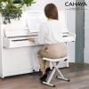 imageCAHAYA Keyboard Bench XStyle 35in Thick Padded Cushion Piano Bench Adjustable Height Keyboard Stool Chair Seat for Electronic Digital Keyboards Pianos CY0296White