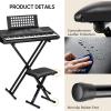 imageCAHAYA Keyboard Bench XStyle 35in Thick Padded Cushion Piano Bench Adjustable Height Keyboard Stool Chair Seat for Electronic Digital Keyboards Pianos CY0296Black