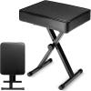 imageCAHAYA Keyboard Bench XStyle 35in Thick Padded Cushion Piano Bench Adjustable Height Keyboard Stool Chair Seat for Electronic Digital Keyboards Pianos CY0296Black
