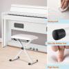 imageCAHAYA Keyboard Bench XStyle 35in Thick Padded Cushion Piano Bench Adjustable Height Keyboard Stool Chair Seat for Electronic Digital Keyboards Pianos CY0296White