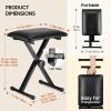 imageCAHAYA Keyboard Bench XStyle 35in Thick Padded Cushion Piano Bench Adjustable Height Keyboard Stool Chair Seat for Electronic Digital Keyboards Pianos CY0296Black
