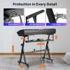 imageCAHAYA Keyboard Stand Piano Adjustable  Z Style Piano Stands Heavy Duty Stable and Portable with Height and Width Adjustable Fits for 54 61 76 88 Keys Electric Pianos Blackupgraded