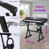 imageCAHAYA Keyboard Stand Piano Adjustable  Z Style Piano Stands Heavy Duty Stable and Portable with Height and Width Adjustable Fits for 54 61 76 88 Keys Electric Pianos Blackstandard