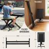 imageCAHAYA Keyboard Stand and Bench Set 1339 Inch Wide Adjustable Height Heavy Duty Portable Piano Stand and Bench with Locking Straps DoubleX 7Level Adjustable for 61 76 88 Key Keyboards