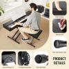 imageCAHAYA Keyboard Stand and Bench Set 1339 Inch Wide Adjustable Height Heavy Duty Portable Piano Stand and Bench with Locking Straps DoubleX 7Level Adjustable for 61 76 88 Key Keyboards