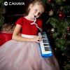 imageCAHAYA Melodica 37 Keys with Carrying Bag and 2 with Mouthpieces Air Piano Keyboard Musical Instrument for Kids and Adults BlackModel CY0049132 KeysBlue