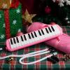 imageCAHAYA Melodica 37 Keys with Carrying Bag and 2 with Mouthpieces Air Piano Keyboard Musical Instrument for Kids and Adults BlackModel CY0049132 KeysPink