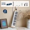 imageCAHAYA Melodica 37 Keys with Carrying Bag and 2 with Mouthpieces Air Piano Keyboard Musical Instrument for Kids and Adults BlackModel CY0049132 KeysSoft Beige