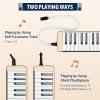 imageCAHAYA Melodica 37 Keys with Carrying Bag and 2 with Mouthpieces Air Piano Keyboard Musical Instrument for Kids and Adults BlackModel CY0049132 KeysSoft Beige