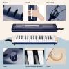 imageCAHAYA Melodica 37 Keys with Carrying Bag and 2 with Mouthpieces Air Piano Keyboard Musical Instrument for Kids and Adults BlackModel CY0049132 KeysSoft Beige