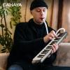 imageCAHAYA Melodica 37 Keys with Carrying Bag and 2 with Mouthpieces Air Piano Keyboard Musical Instrument for Kids and Adults BlackModel CY0049137 KeysBlack