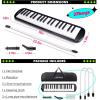imageCAHAYA Melodica 37 Keys with Carrying Bag and 2 with Mouthpieces Air Piano Keyboard Musical Instrument for Kids and Adults BlackModel CY0049137 KeysBlack