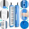 imageCAHAYA Melodica 37 Keys with Carrying Bag and 2 with Mouthpieces Air Piano Keyboard Musical Instrument for Kids and Adults BlackModel CY0049137 KeysBlue