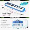 imageCAHAYA Melodica 37 Keys with Carrying Bag and 2 with Mouthpieces Air Piano Keyboard Musical Instrument for Kids and Adults BlackModel CY0049137 KeysBlue