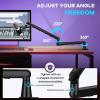 imageCAHAYA Mic Stand Boom Arm  LowHigh Profile Dual Use Desk Microphone Stand with 35in Extension Pole Desk Mount Clamp Cable Management Mic Stands with 2 Mic Clips