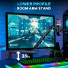 imageCAHAYA Mic Stand Boom Arm  LowHigh Profile Dual Use Desk Microphone Stand with 35in Extension Pole Desk Mount Clamp Cable Management Mic Stands with 2 Mic Clips