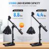 imageCAHAYA Mic Stand Desk Adjustable  Boom Arm Desktop Microphone Stand Metal Weighted Base Aframe Table Mic Mount with 2 Mic Clips 38quot to 58quot Screw Adapter Mic Mount for Singing Stage Performance