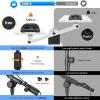 imageCAHAYA Mic Stand Desk Adjustable  Boom Arm Desktop Microphone Stand Metal Weighted Base Aframe Table Mic Mount with 2 Mic Clips 38quot to 58quot Screw Adapter Mic Mount for Singing Stage Performance