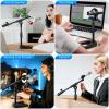 imageCAHAYA Mic Stand Desk Adjustable  Boom Arm Desktop Microphone Stand Metal Weighted Base Aframe Table Mic Mount with 2 Mic Clips 38quot to 58quot Screw Adapter Mic Mount for Singing Stage Performance
